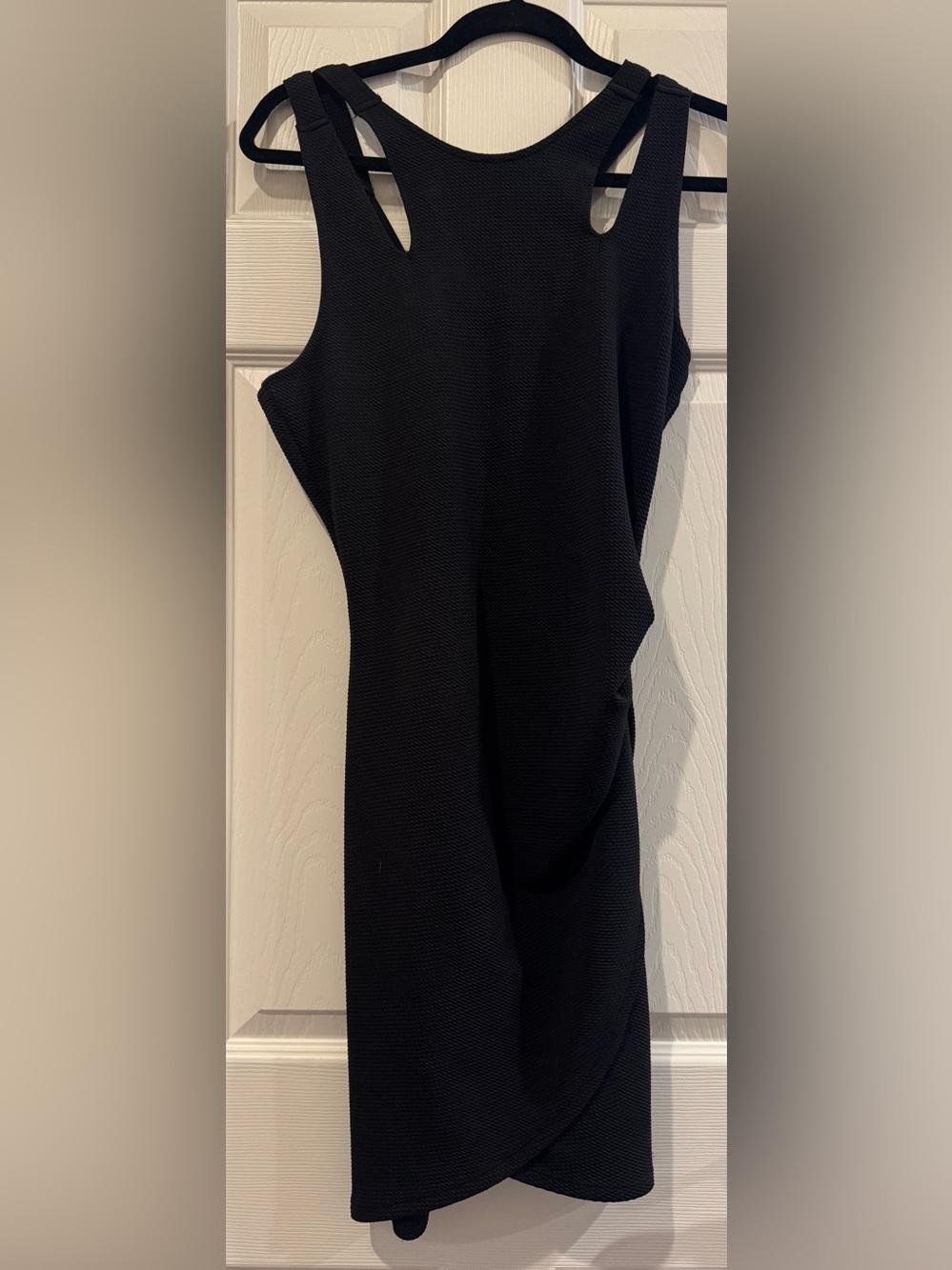 Crave Fame Black Textured Cutout Bodycon Dress